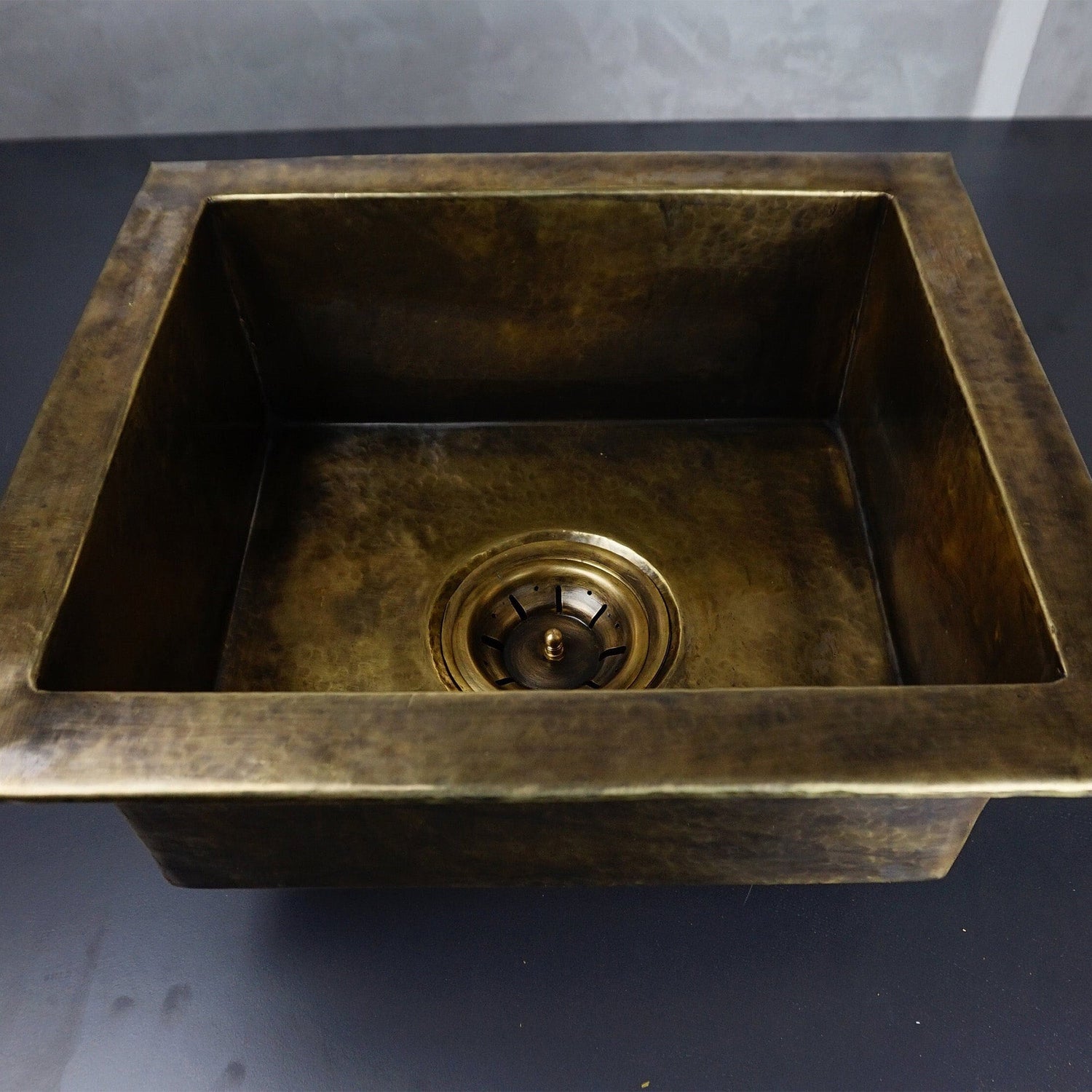 Undermount Single Antique Brass Kitchen Sink Various Sizes , Handmade Vintage Brass Rustic Sink