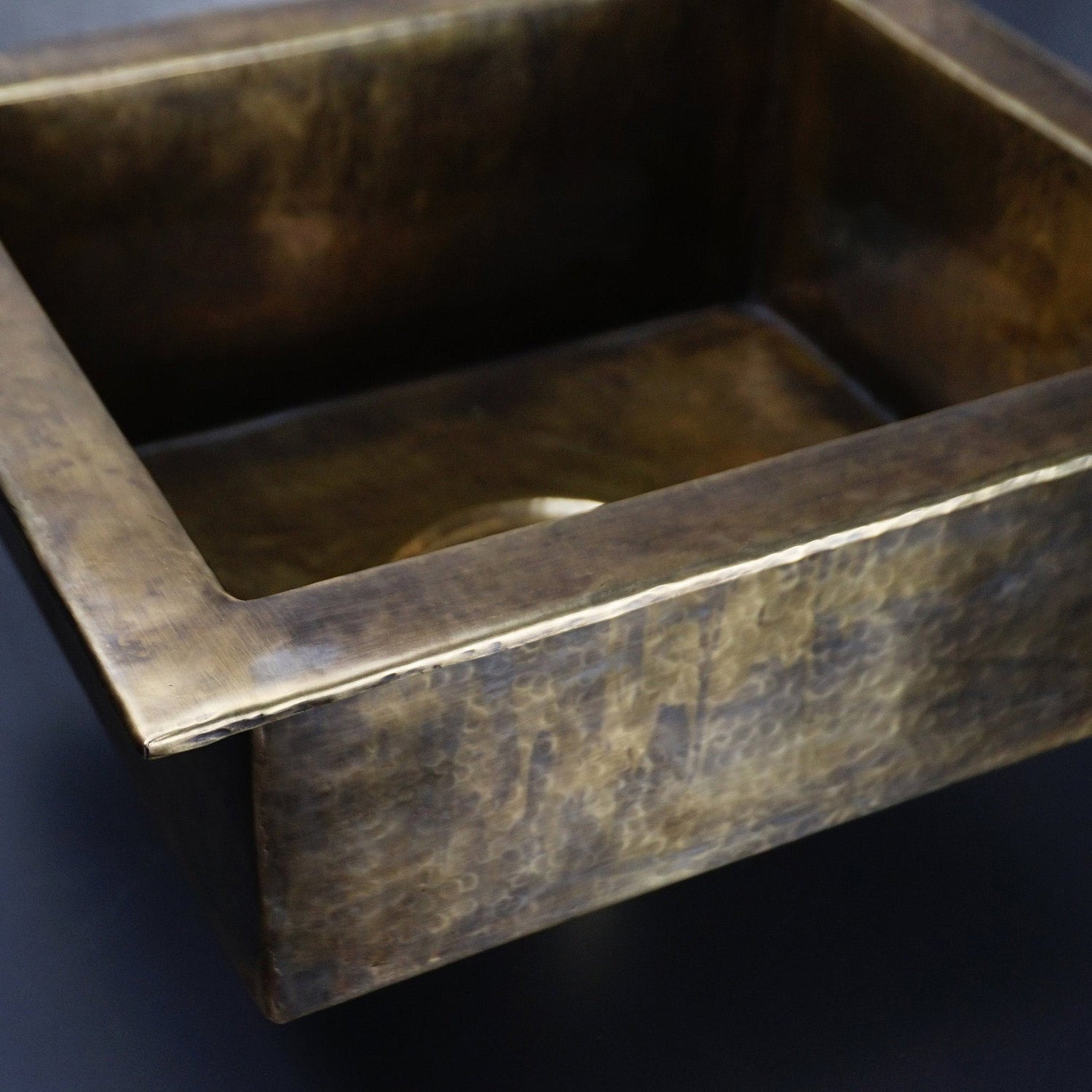 Undermount Single Antique Brass Kitchen Sink Various Sizes , Handmade Vintage Brass Rustic Sink