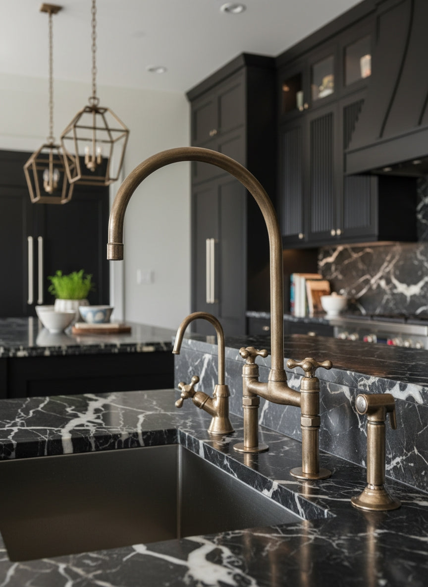 Unlacquered Brass Kitchen Faucet - 8