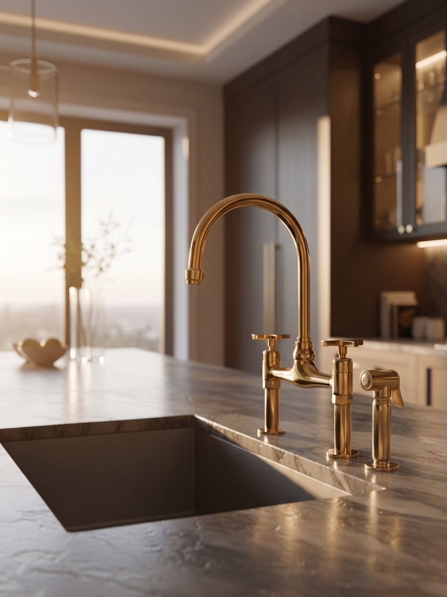 Unlacquered Brass Kitchen Faucet