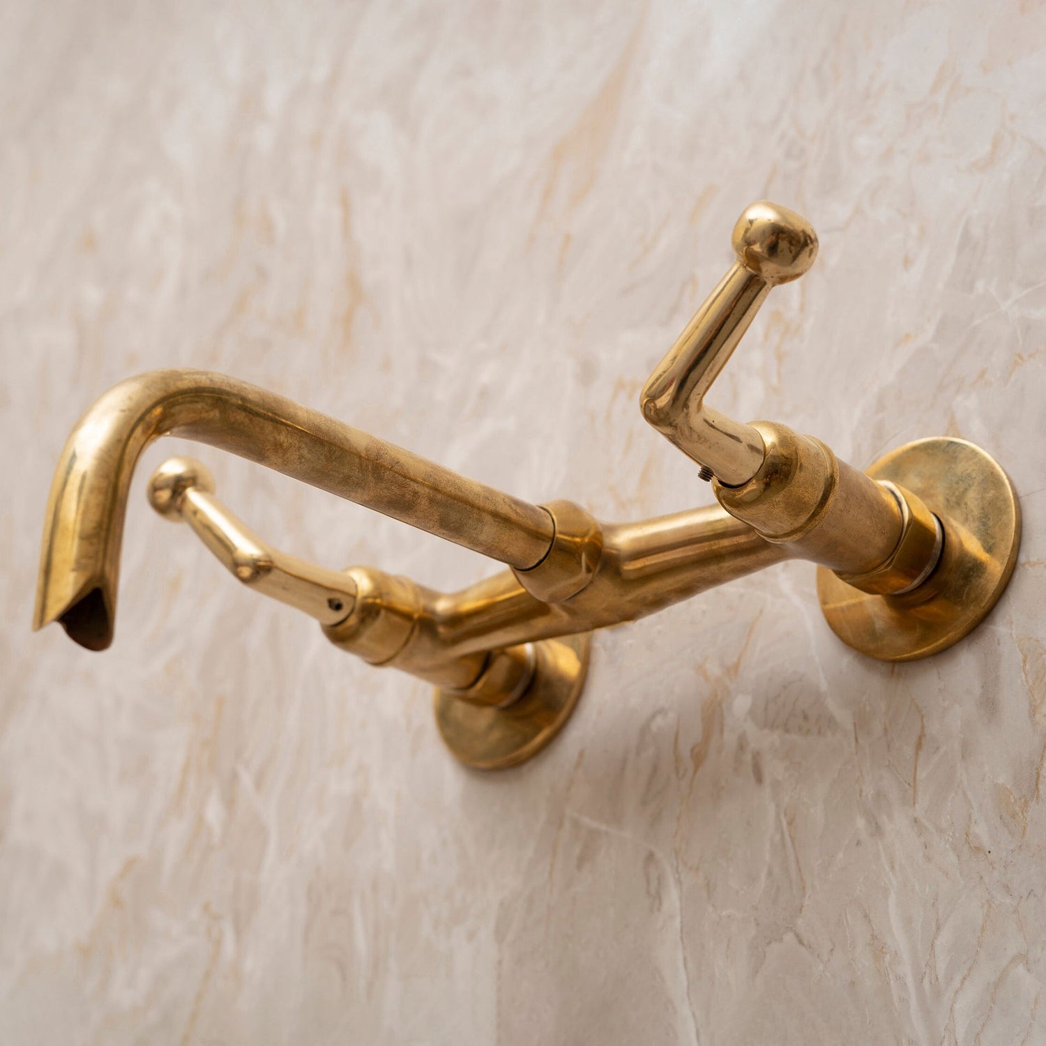Unlacquered Brass Tub Filler Faucet, Solid brass Bathroom faucet, Customizable Spout Reach
