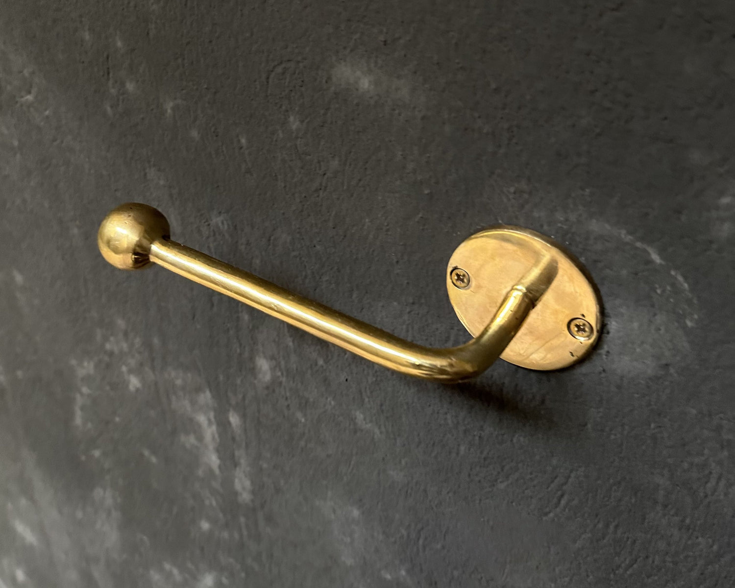 Handcrafted Unlacquered Brass Toilet Paper Holder