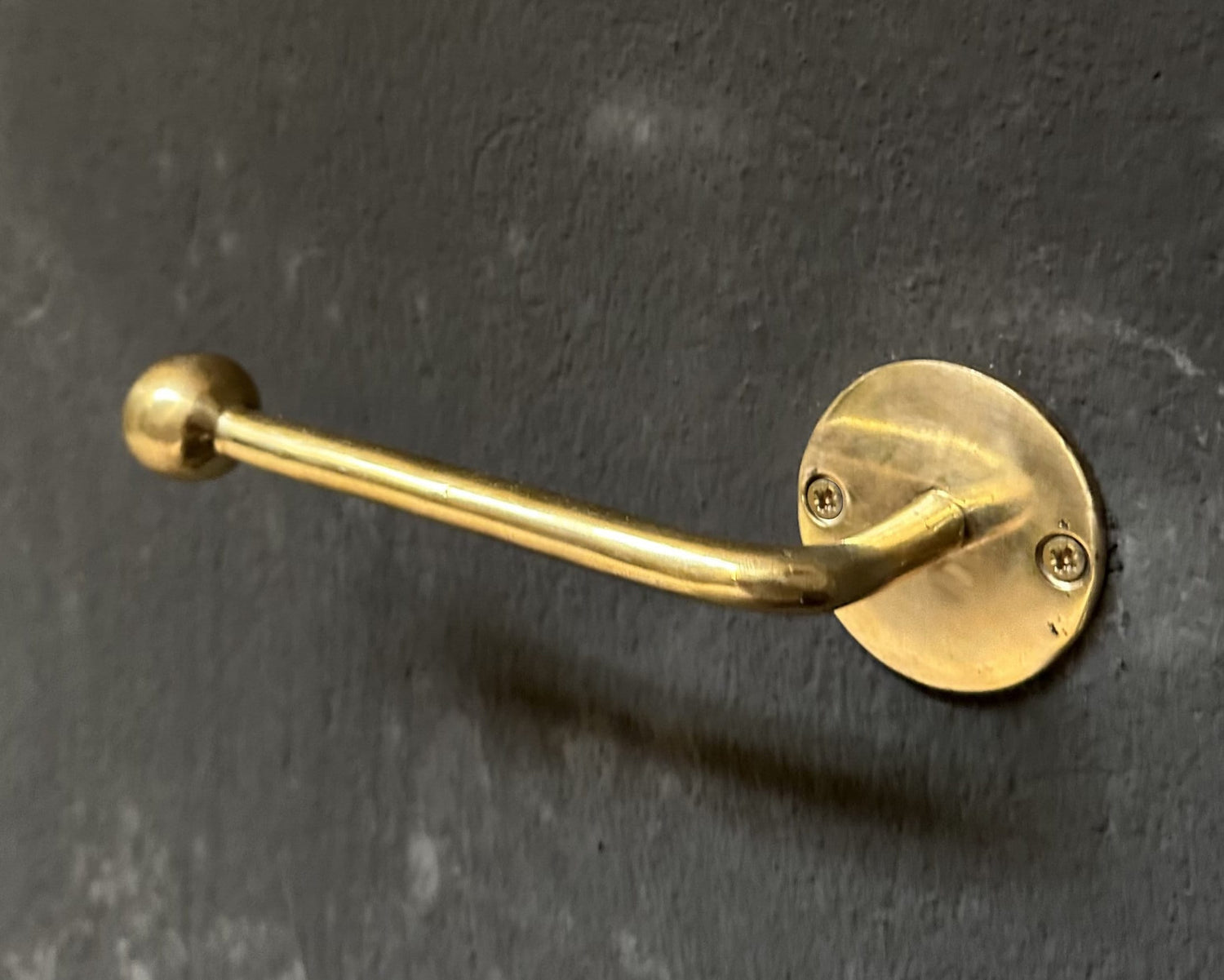 Handcrafted Unlacquered Brass Toilet Paper Holder