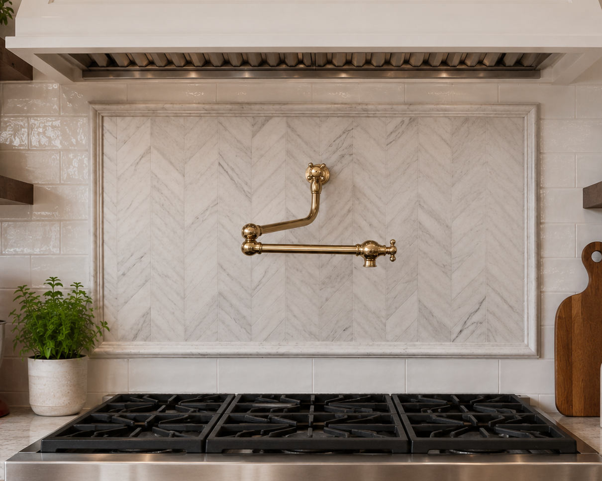 Wall Mounted Folding Pot Filler - Traditional Brass Stove Faucet