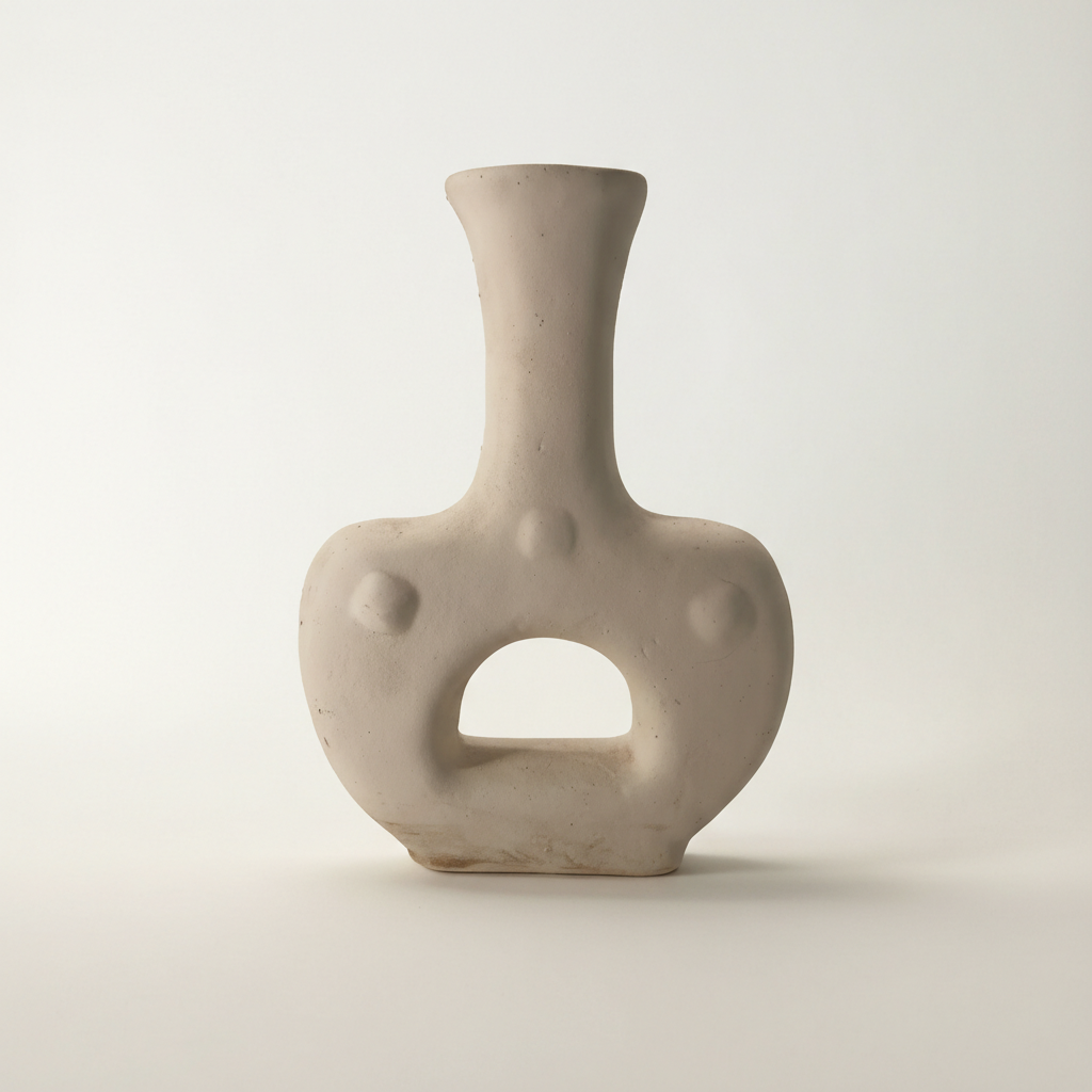 Handmade Ceramic Vase – Minimalist Sculptural Neutral Pottery Vase