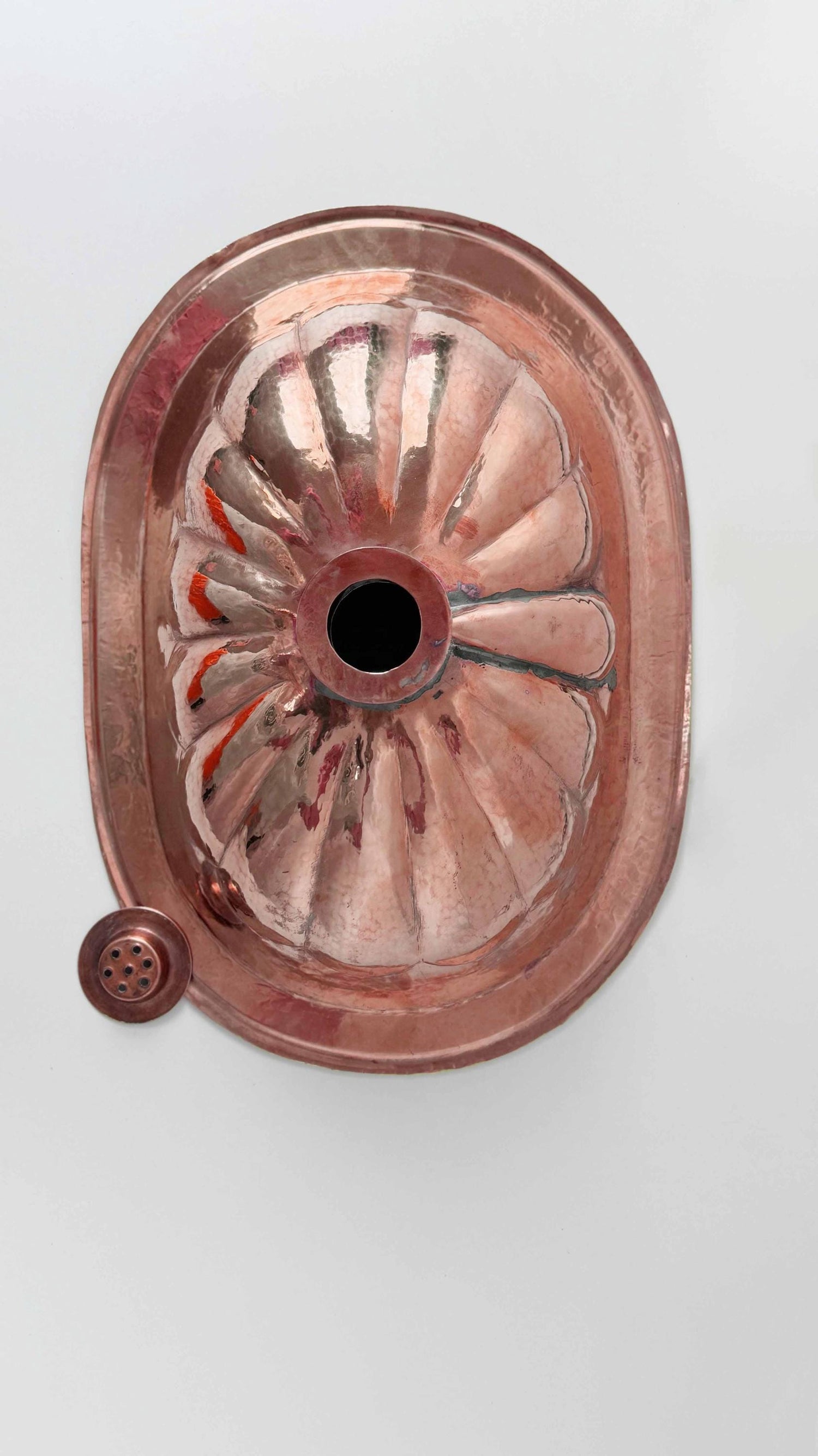 Oval Copper Bathroom Sink , Drop-in Bathroom Sinks