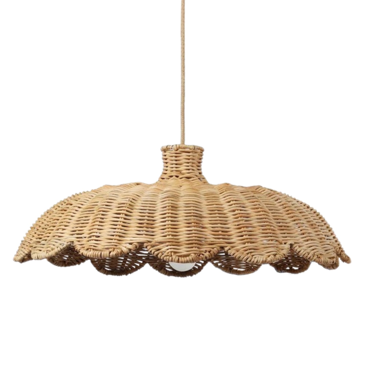 Alice Scallop Rattan Wicker Pendant Light