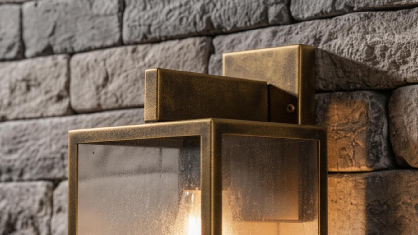 Antique Brass Box Lantern Wall Sconce - Modern Farmhouse Light