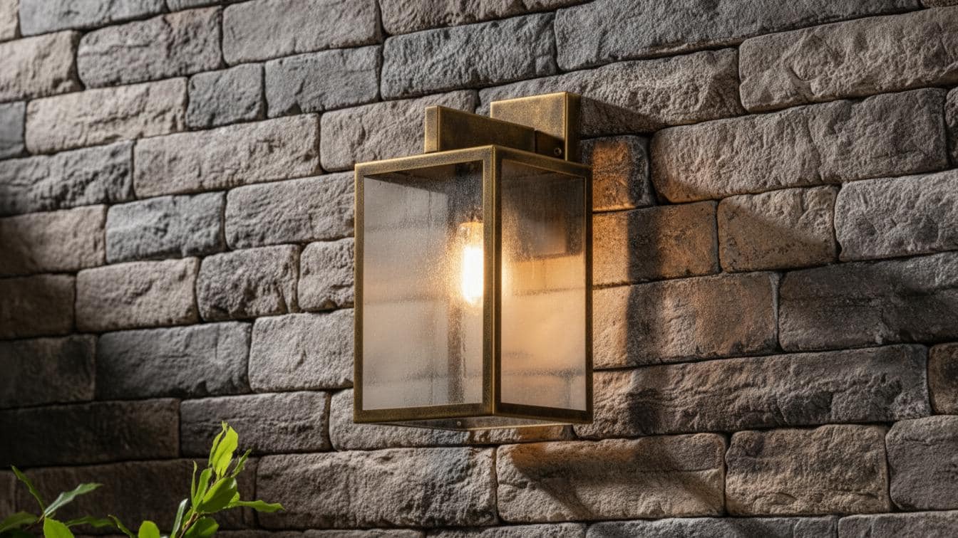 Antique Brass Box Lantern Wall Sconce - Modern Farmhouse Light