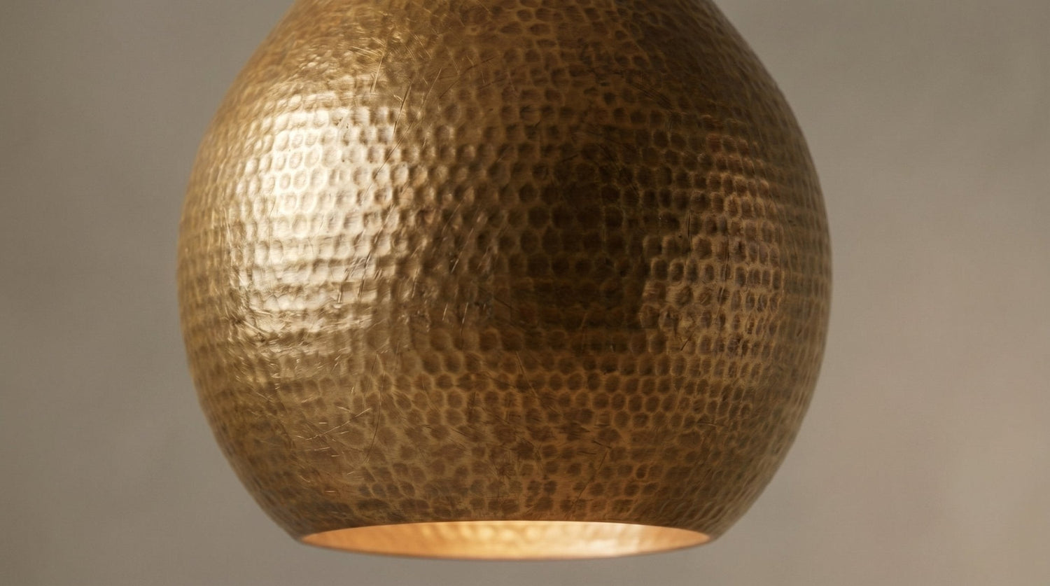 Antique Brass Hammered Teardrop Pendant Light - Moroccan Ceiling Lamp