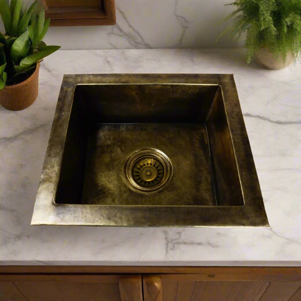 One Bowl Inset Brass Kitchen Sink