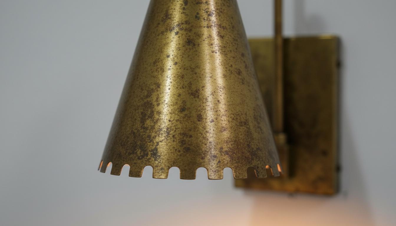 Antique Brass Wall Sconce - Rustic Handmade Vintage Lamp