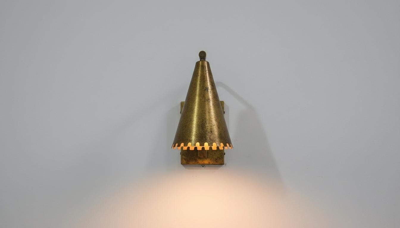 Antique Brass Wall Sconce - Rustic Handmade Vintage Lamp