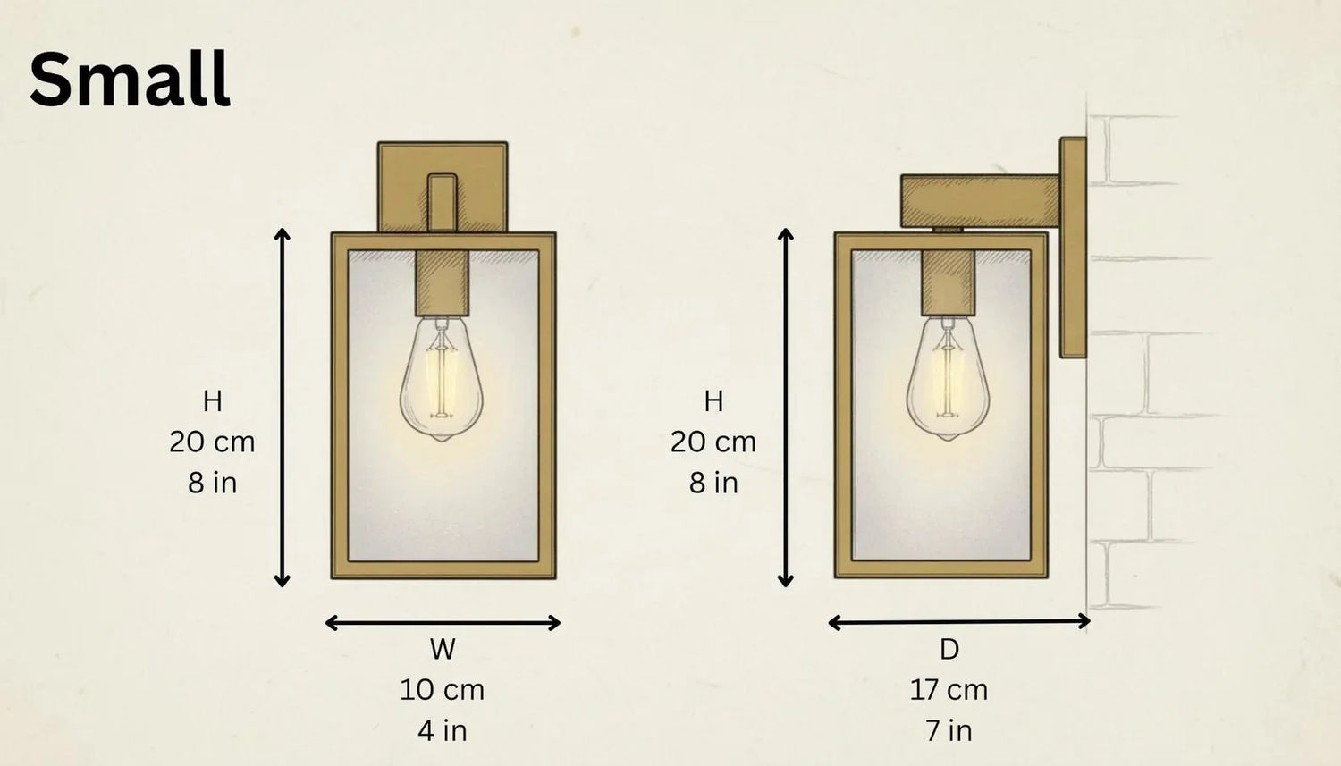 Antique Brass Box Lantern Wall Sconce - Modern Farmhouse Light