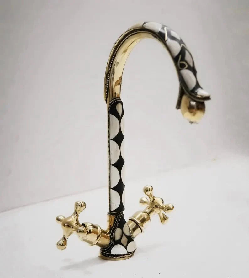 Artisan Brass Bathroom Faucet – Double Handle