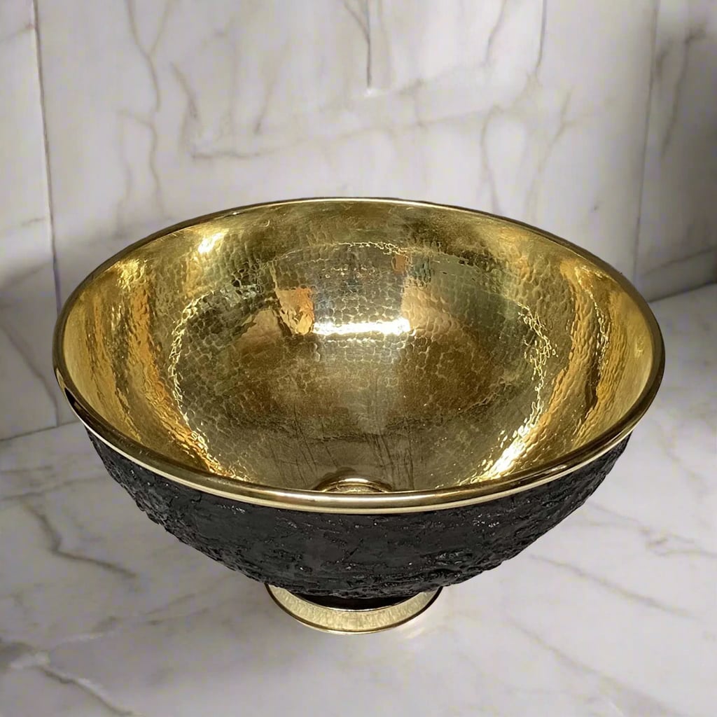 Textured Black Brass Vessel Sink
