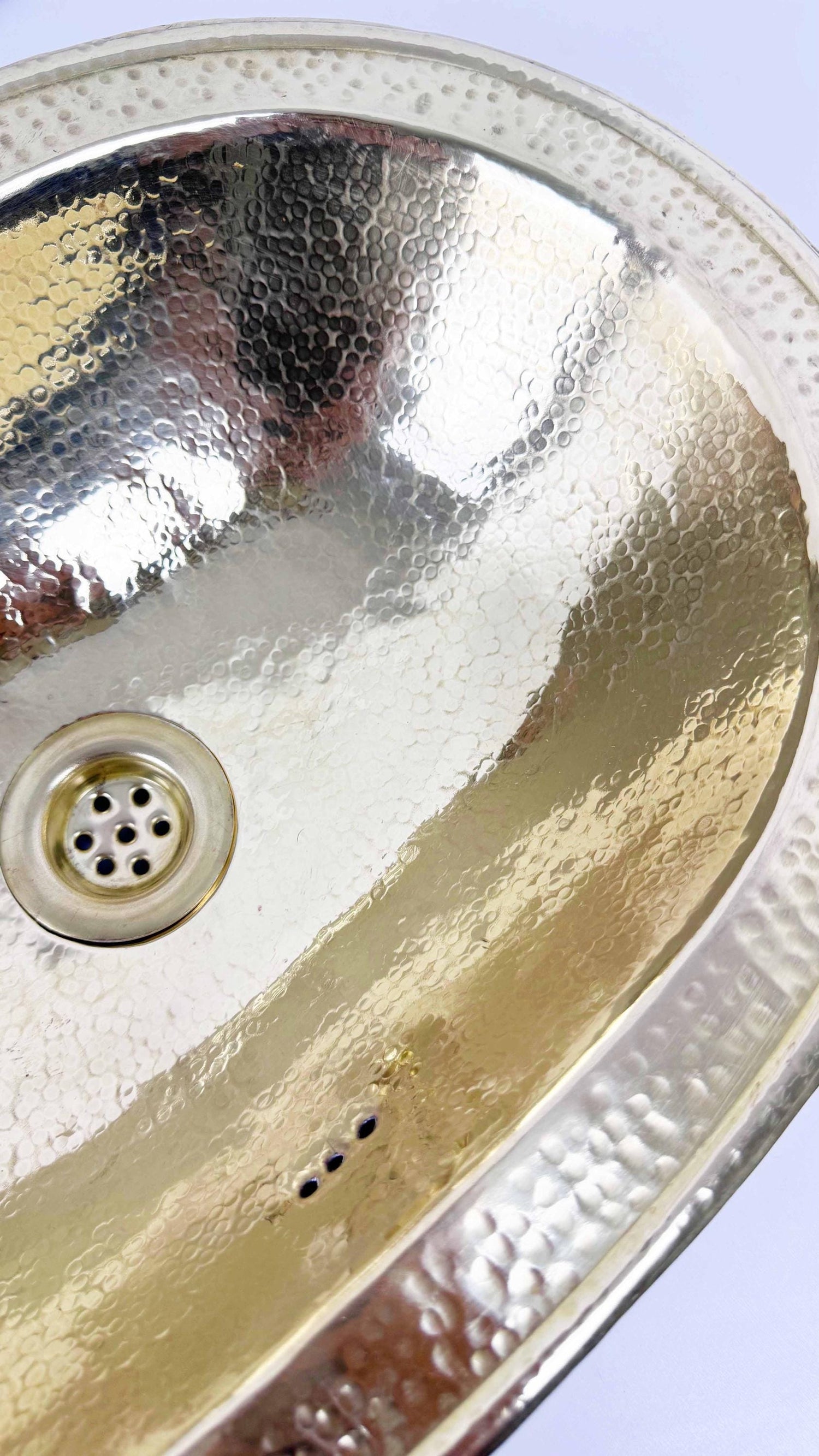 Hammered Brass Bathroom Sink , Drop-in Bathroom Sinks