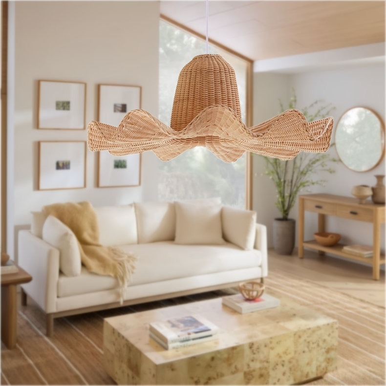 Luna Wicker Rattan Pendant Light