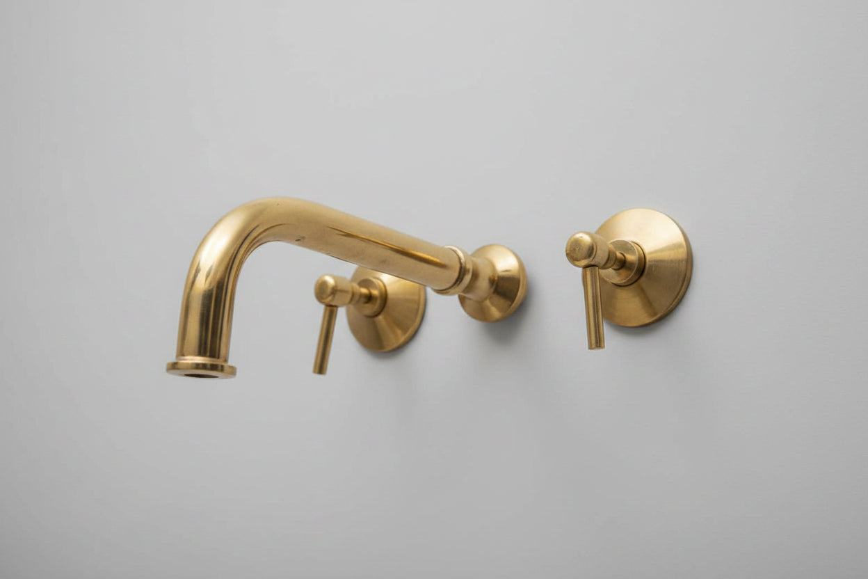 Wall-Mounted Brass Bathroom Faucet With Rough in Valve