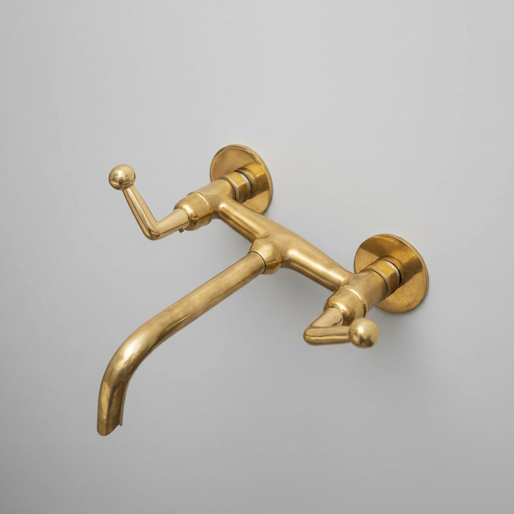 Wall Mounted Faucet - Unlacquered Brass Bathroom Faucet