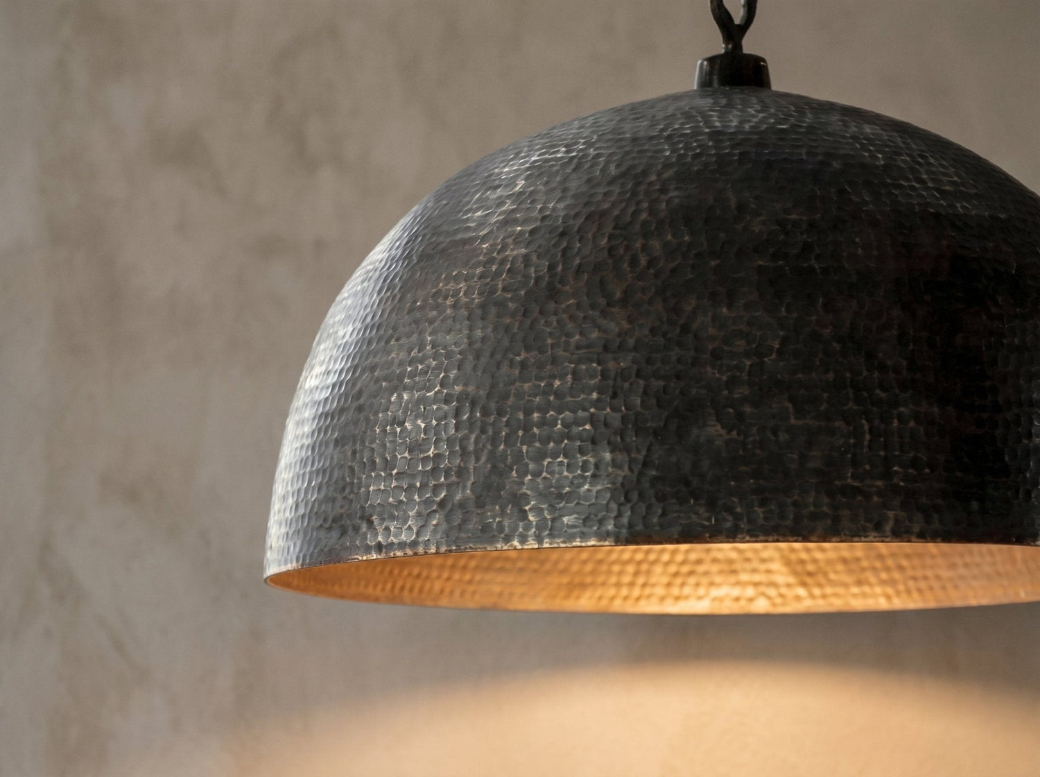 Black Farmhouse Copper Pendant Light - Patina Hanging Lampshade