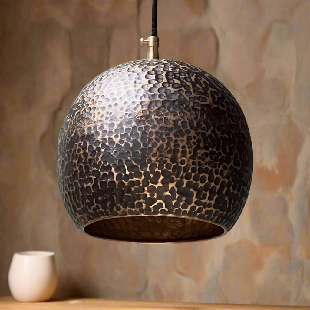 Hammered Brass Ceiling Light