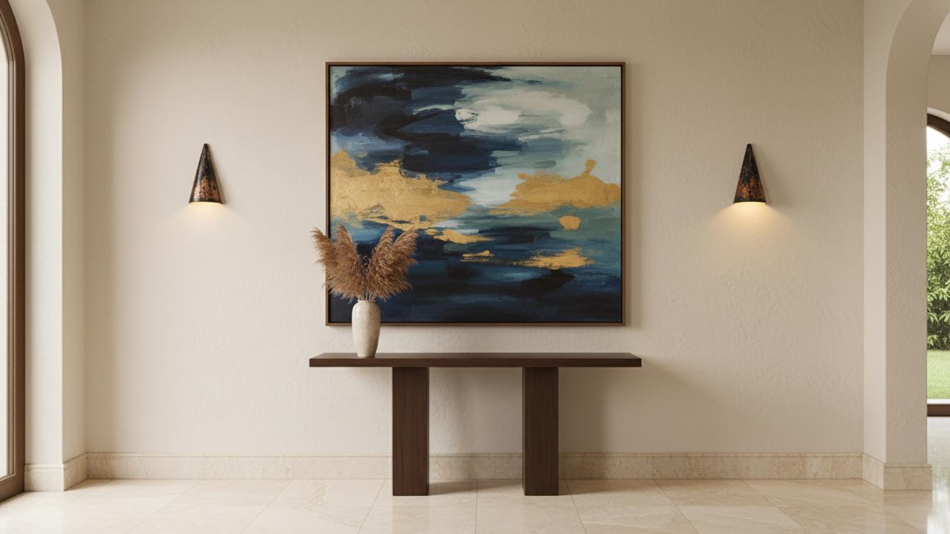 Black Patina Copper Cone Sconce - Hammered Artisan Wall Light