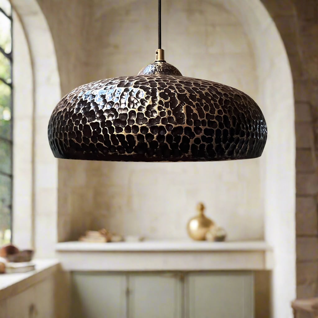 Blackened Brass Pendant Light