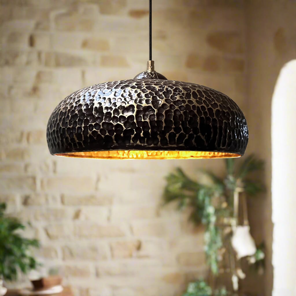 Blackened Brass Pendant Light