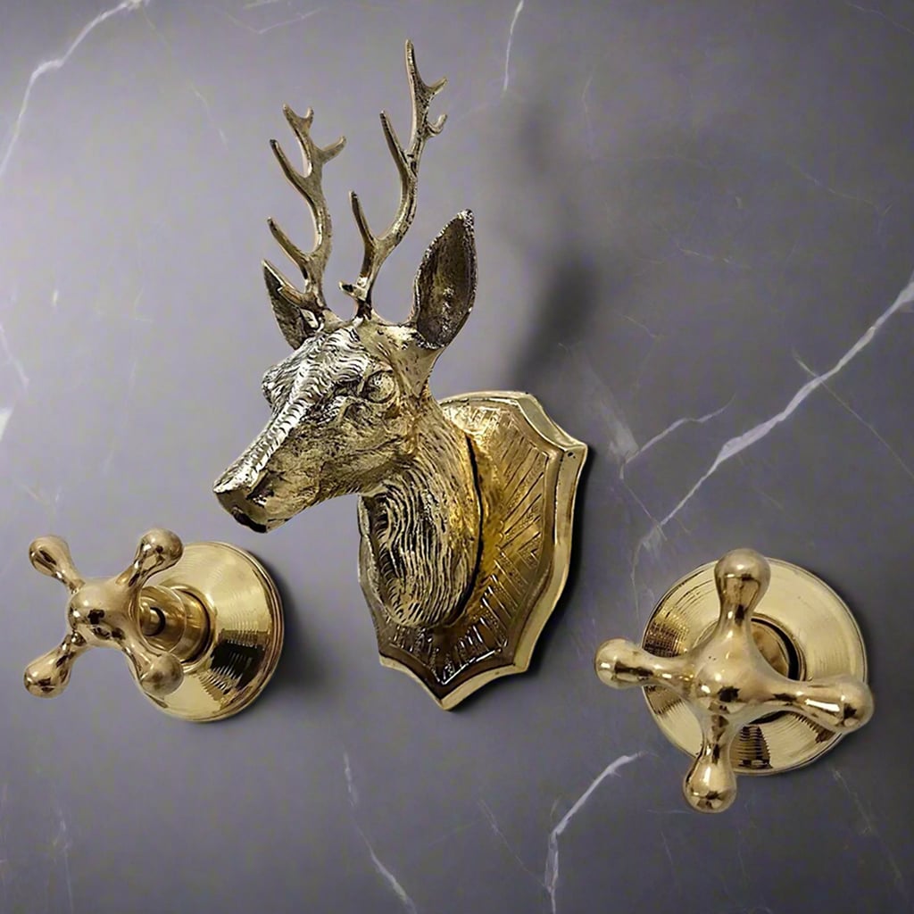 Deer Head Wall Brass Faucet