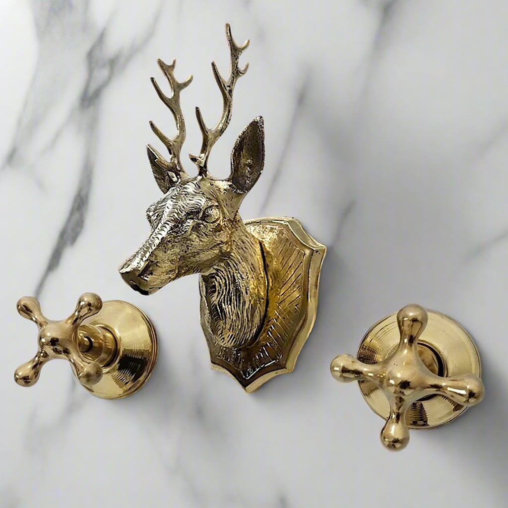 Deer Head Wall Brass Faucet