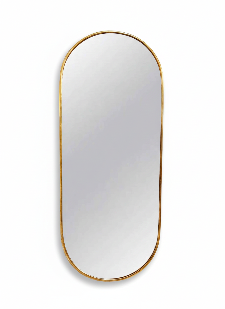 Varaudu Brass Wall Mirror Capsule Design 369099662 - Antique Brass Bathroom Mirror, Vanity Wall Decor