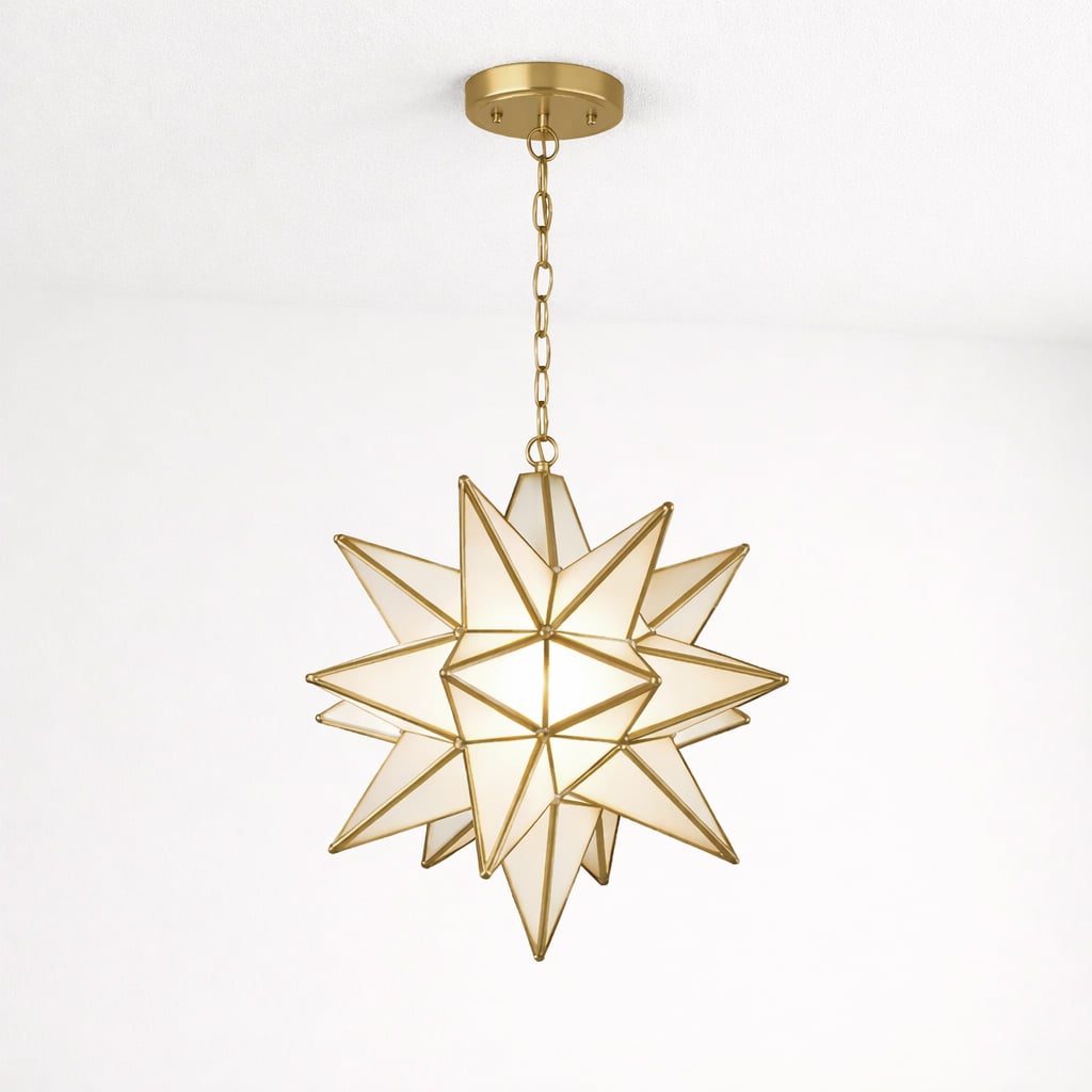Moravian Star Brass Pendant Light - Moroccan Interior