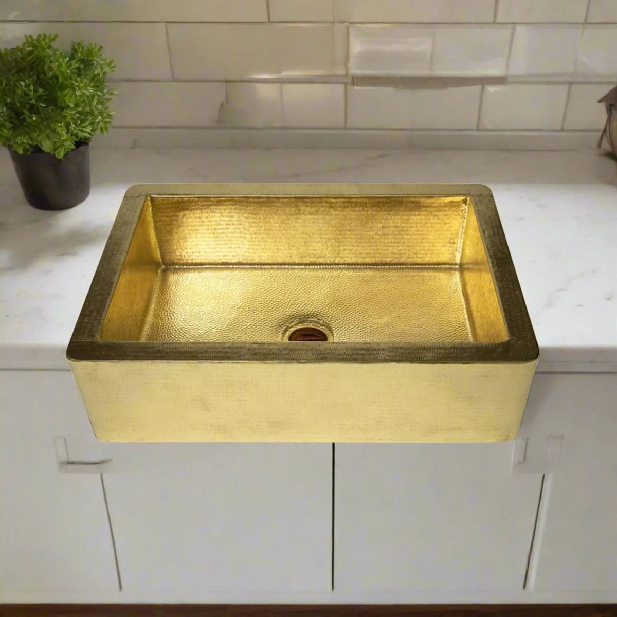 Handcrafted Brass Single Basin Farmhouse Kitchen Sink