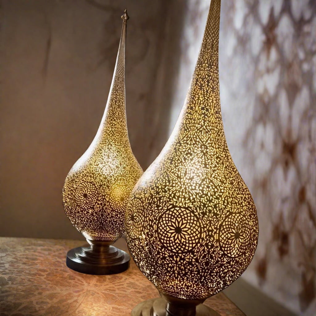 Handcrafted Moroccan Brass Standing Lamp