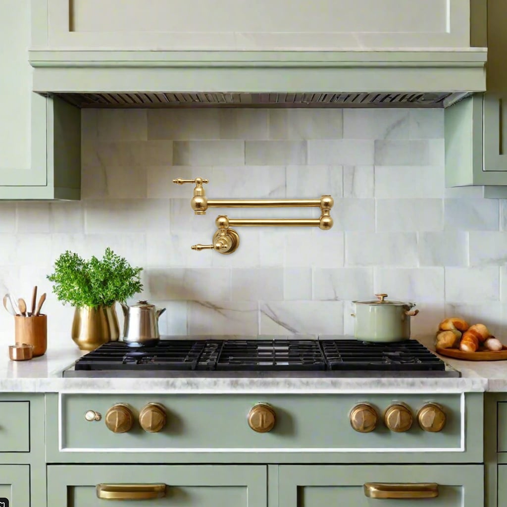 Unlacquered Brass Pot Filler Faucet