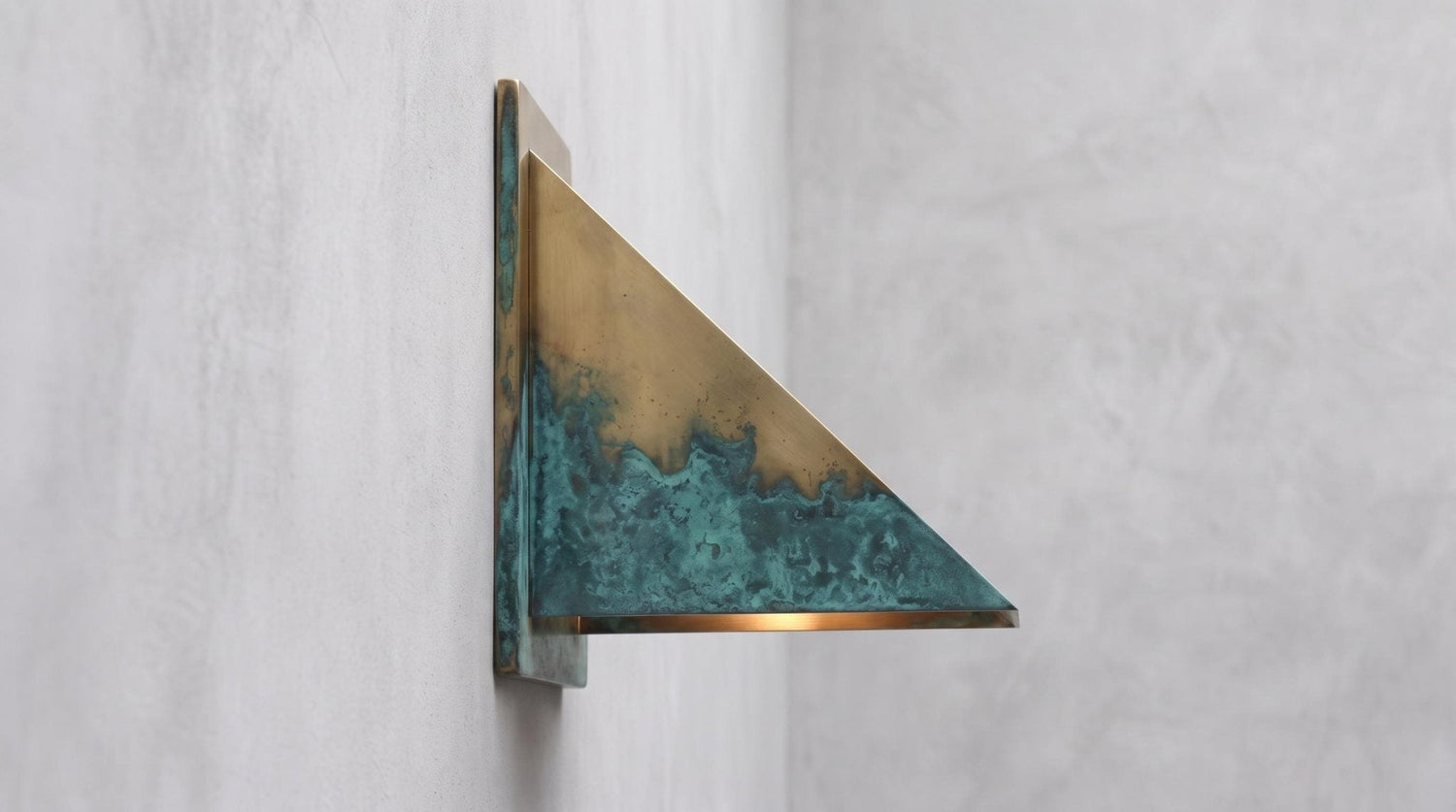 Brass Wall Sconce, Modern Triangle Wedge Wall Light, Solid Brass Indoor Outdoor Sconce, Geometric Entryway Hallway Wall Lamp Fixture