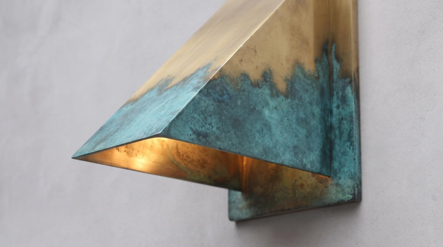 Brass Wall Sconce, Modern Triangle Wedge Wall Light, Solid Brass Indoor Outdoor Sconce, Geometric Entryway Hallway Wall Lamp Fixture