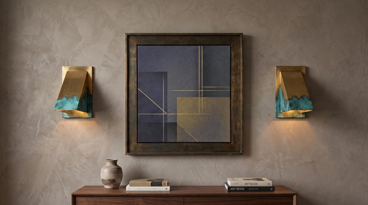 Brass Wall Sconce, Modern Triangle Wedge Wall Light, Solid Brass Indoor Outdoor Sconce, Geometric Entryway Hallway Wall Lamp Fixture