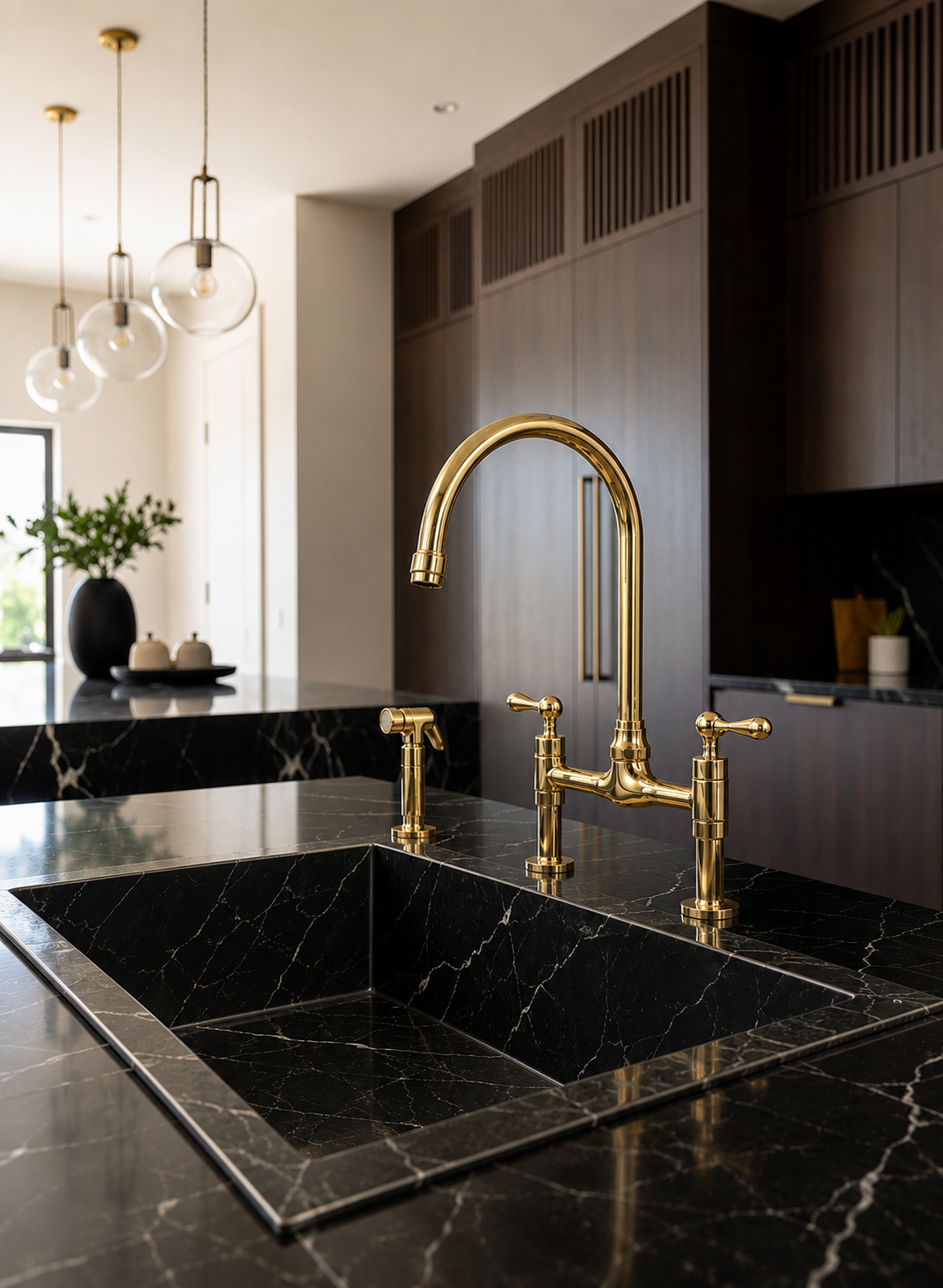 Vintage Unlacquered Brass Bridge faucet 8