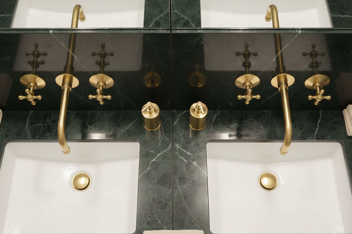 Unlacquered Brass Bathroom Faucet - Antique Brass Bathroom Faucets