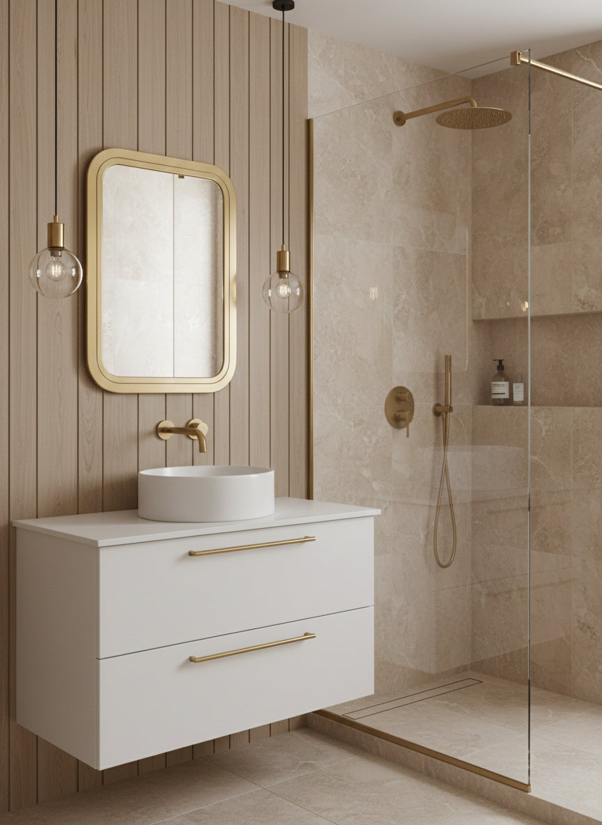 Varaudu Gold Rectangle Mirror Handmade Bathroom Mirror 369099687 - Antique Brass Bathroom Mirror, Vanity Wall Decor
