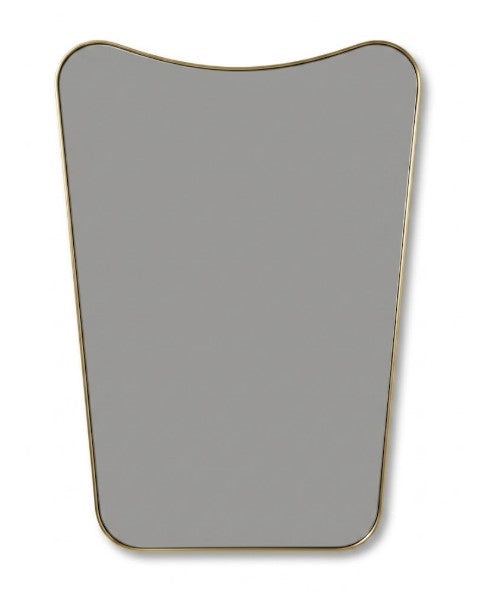 Varaudu Italian Curved Mirror Unlacquered Brass Mirror - Antique Brass Bathroom Mirror, Vanity Wall Decor
