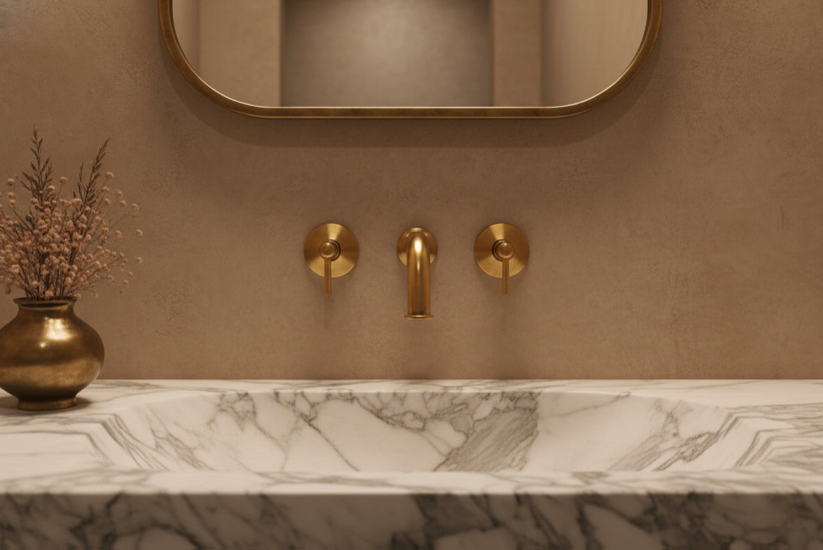 Wall-Mounted Brass Bathroom Faucet With Rough in Valve