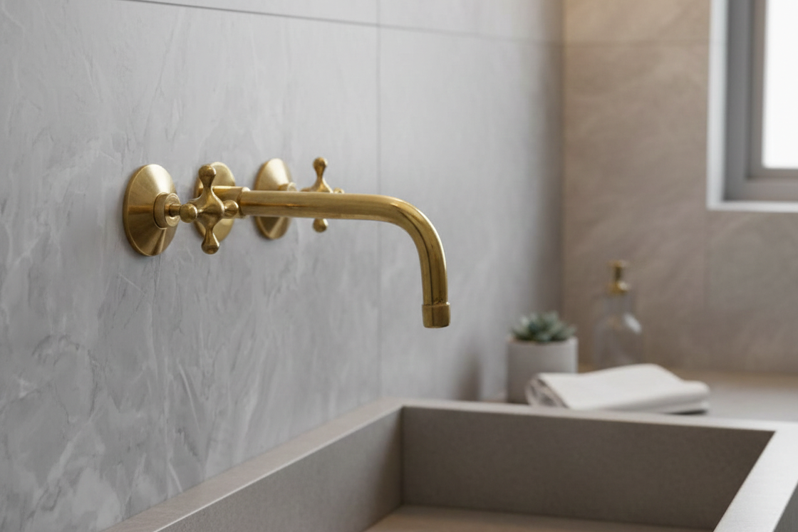 Unlacquered Brass Bathroom Faucet - Antique Brass Bathroom Faucets