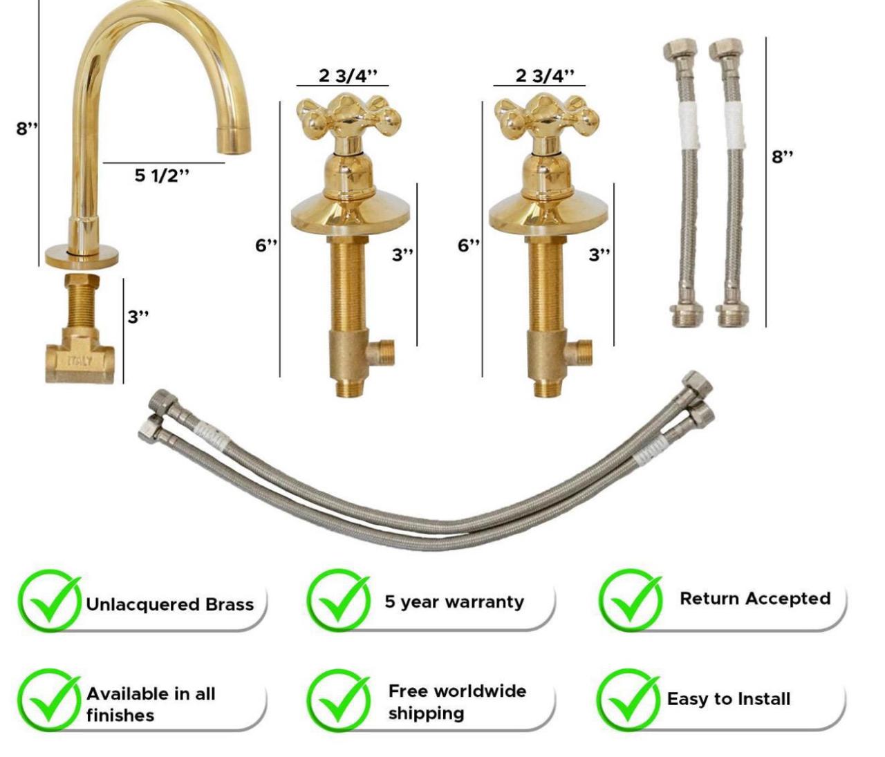 Handcrafted Vintage Brass Bathroom Faucet with Elegant Design
