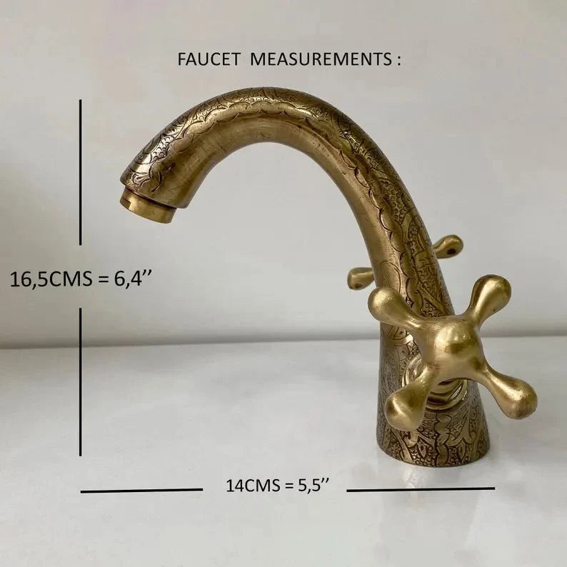 Elegant Bronze Bathroom Faucet with Double Handle and Single Hole Vanity Design
