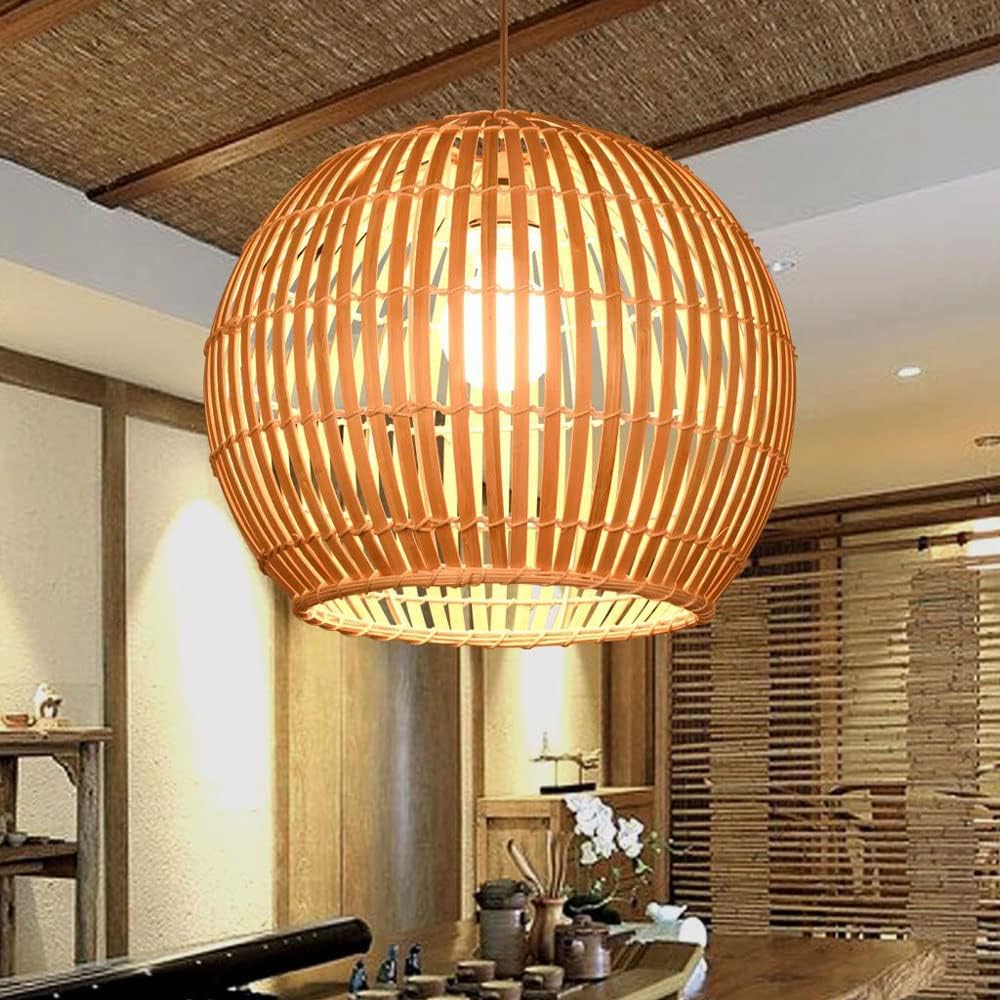 Calico Small Round Bamboo Pendant Light Shade