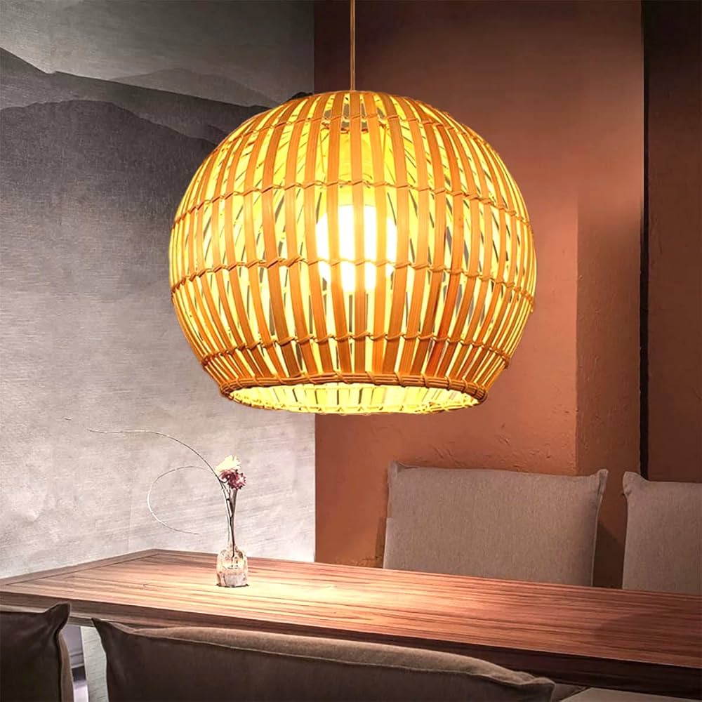 Calico Small Round Bamboo Pendant Light Shade