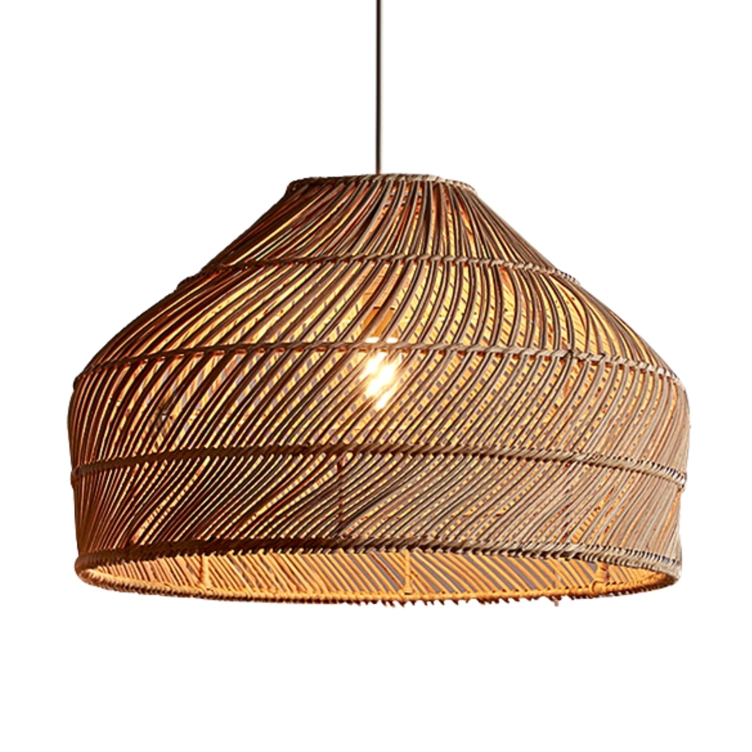 Cocoa Rattan Dome Woven Pendant Light